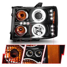 Load image into Gallery viewer, ANZO 2007-2013 Gmc Sierra 1500 Projector Headlights w/ Halo Black