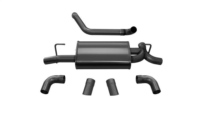 Corsa 18+ Jeep Wrangler JL 2.5in Dual Rear Turn Down Exit Black Sport Axle-Back Exhaust