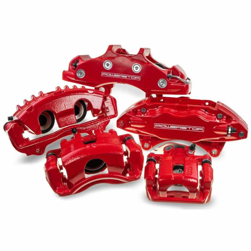 Power Stop 12-15 Honda Civic Front Red Calipers w/Brackets - Pair
