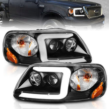 Load image into Gallery viewer, ANZO 1997-2003 Ford F-150 Projector Headlights w/ Light Bar Black Housing