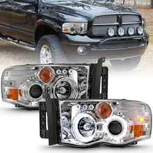 Load image into Gallery viewer, ANZO 2002-2005 Dodge Ram 1500 Projector Headlights w/ Halo Chrome Clear Amber