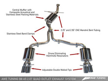 Load image into Gallery viewer, AWE Tuning Audi B8 A5 2.0T Touring Edition Exhaust - Quad Outlet Diamond Black Tips