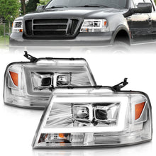 Load image into Gallery viewer, ANZO 2004-2008 Ford  F-150 Projector Headlights w/ Light Bar Chrome Housing