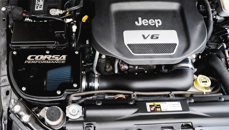 Corsa 12-18 Jeep Wrangler JK 3.6L V6 Closed Box Air Intake w/ MaxFlow 5 Oiled Filter