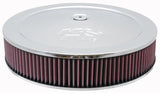 K&N Round Air Filter Assembly 12in ID / 3.063in Height / 5.125in Neck Flange / 7/8in Drop Base