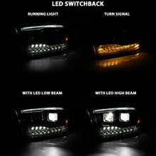 Load image into Gallery viewer, ANZO 2009-2018 Dodge Ram 1500 Led Projector Plank Style Switchback H.L Halo Black Amber (OE Style)