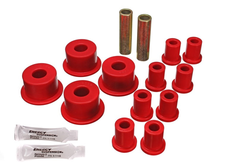 Energy Suspension 65-72 Dodge Charger (w/ 2in Main Eye) Red Rear Leaf Spring Bushing Set