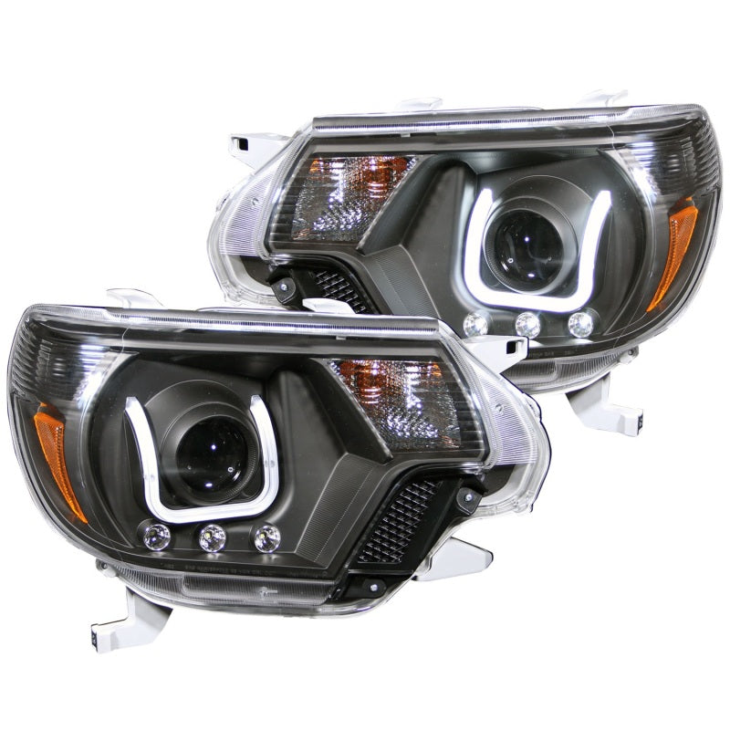 ANZO 2012-2015 Toyota Tacoma Projector Headlights w/ U-Bar Black