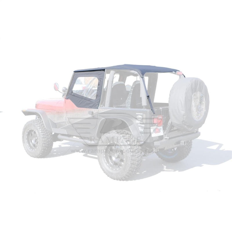 Rampage 1992-1995 Jeep Wrangler(YJ) Frameless Soft Top Kit - Black Diamond