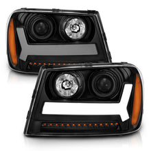 Load image into Gallery viewer, ANZO 2006-2009 Chevrolet Trailblazer Projector Headlights w/ Plank Style Design Black w/ Amber