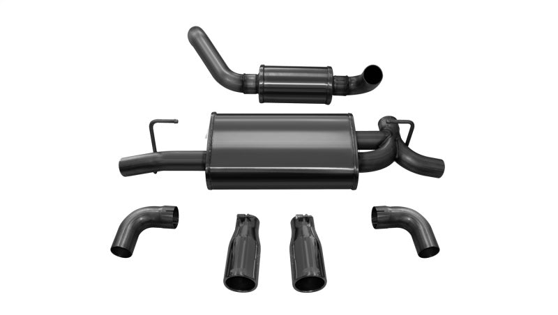 Corsa 18+ Jeep Wrangler JL 2.5in Dual Rear Exit Black Tips Touring Axle-Back Exhaust
