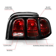 Load image into Gallery viewer, ANZO 1994-1998 Ford Mustang Taillight Dark Red Lens (OE Style)