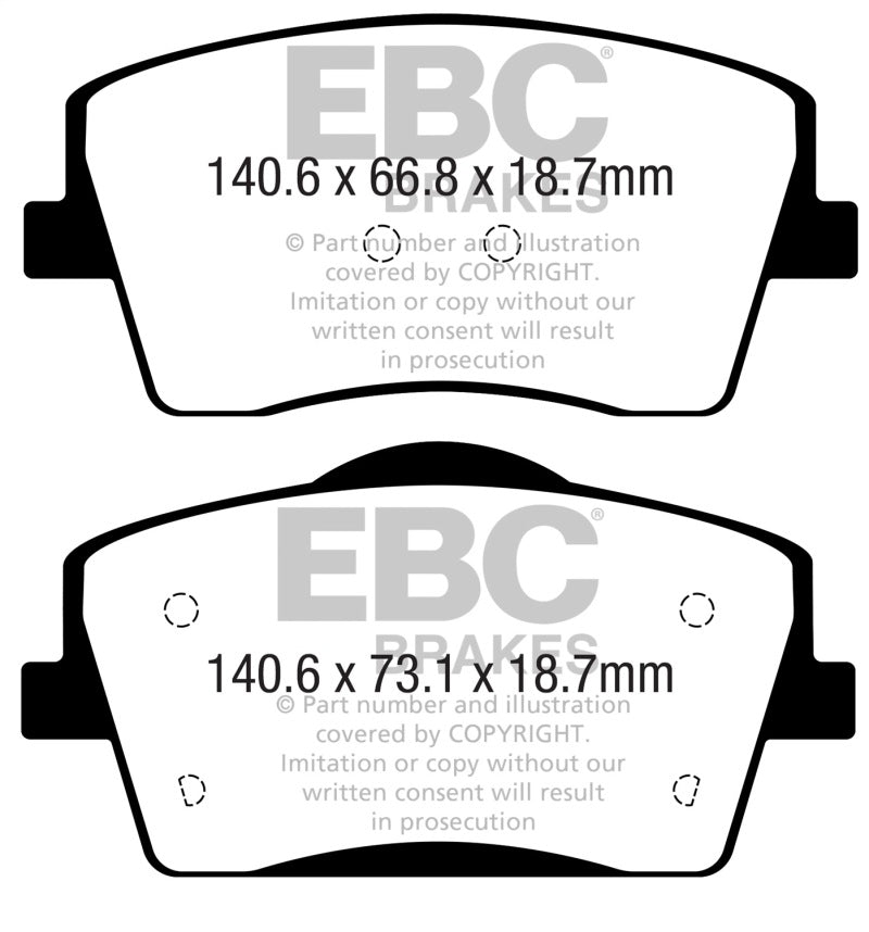 EBC 2018+ Volvo XC40 T4 Greenstuff Front Brake Pads