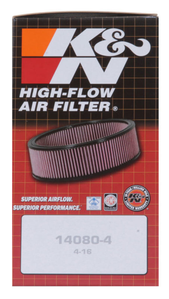 K&N Round Air Filter Assembly 3-1/16in Flange / 5-3/8in OD / 3in Height / 1in VS