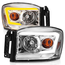 Load image into Gallery viewer, Anzo 06-09 Dodge RAM 1500/2500/3500 Headlights Chrome Housing/Clear Lens (w/Switchback Light Bars)