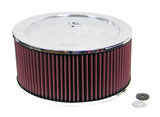 K&N 14in. Red Custom Air Cleaner Assembly - 5.125in. Flange x 11in OD x 7.25in. H w/Vent