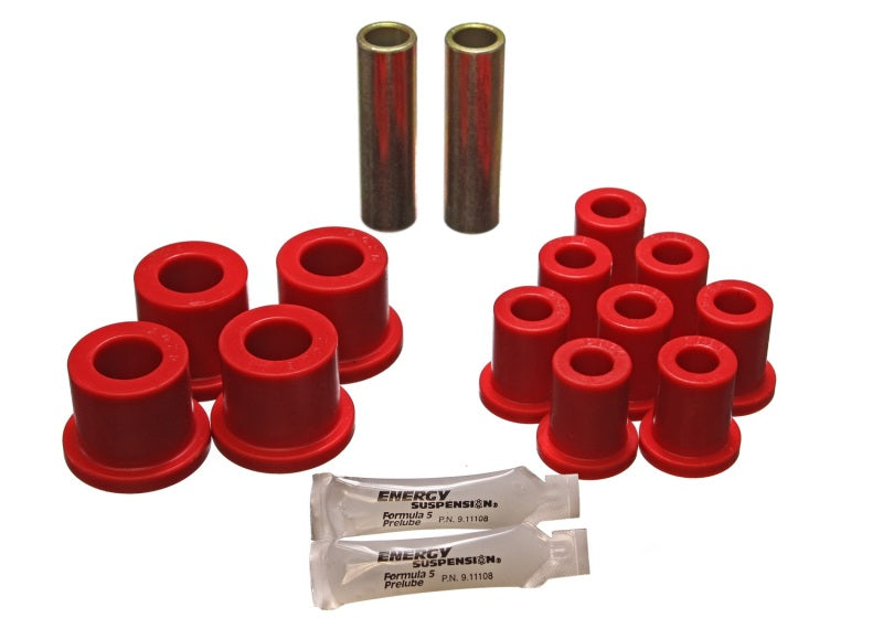Energy Suspension 70-72 Dodge Charger (w/ 1-1/2in Main Eye) Red Rear Leaf Spring Bushing Set