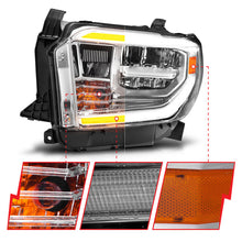 Load image into Gallery viewer, ANZO 2014-2021 Toyota Tundra LED Crystal Headlights w/ Switchback Chrome Housing w/ DRL