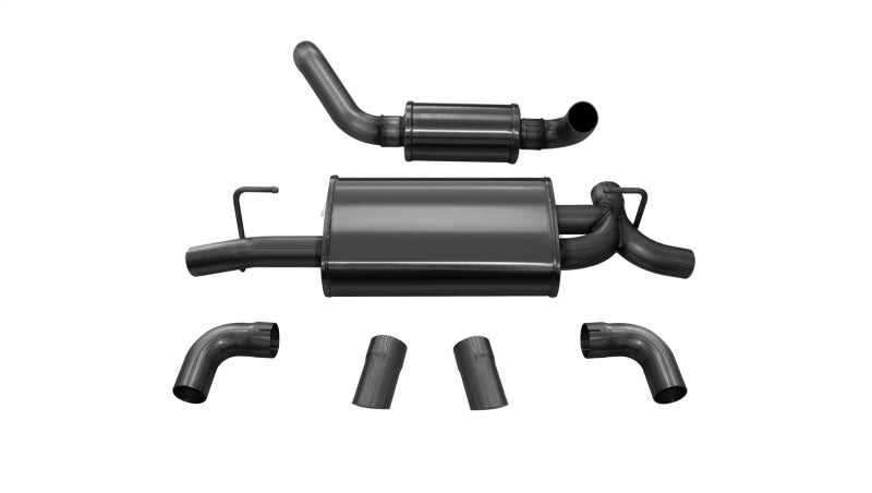 Corsa 18+ Jeep Wrangler JL 2.5in Dual Rear Turn Down Exit Black Touring Axle-Back Exhaust
