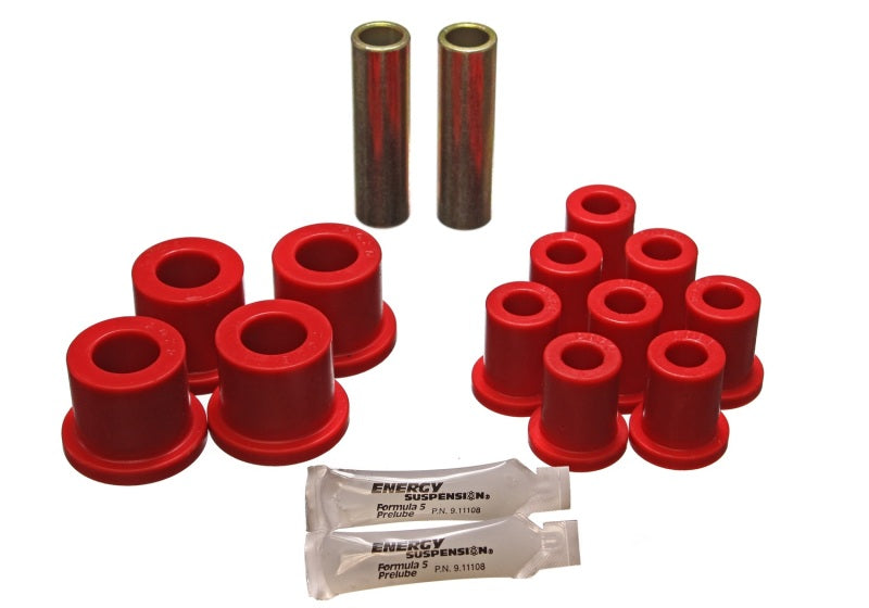 Energy Suspension 70-72 Dodge Charger (w/ 1-1/2in Main Eye) Red Rear Leaf Spring Bushing Set